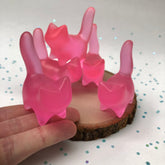 Glow in the Dark Neon Pink Translucent Resin Cat!